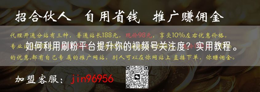 如何利用刷粉平台提升你的视频号关注度？实用教程。