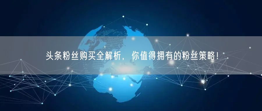 头条粉丝购买全解析，你值得拥有的粉丝策略！