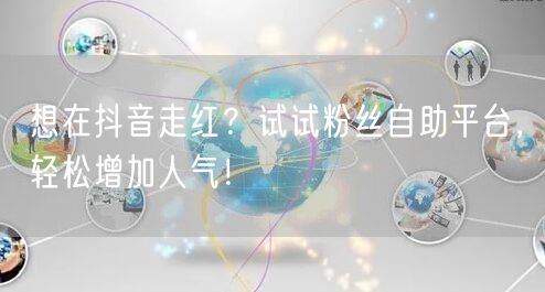 想在抖音走红？试试粉丝自助平台，轻松增加人气！